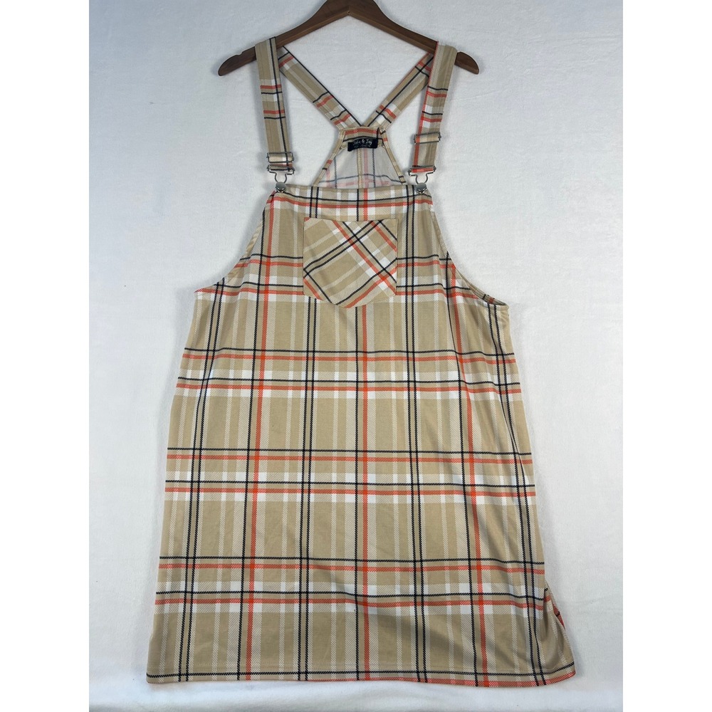 Overalls Mini Dress 1X Tartan Plaid Pinafore Cottage Twee Academia Grunge Indie